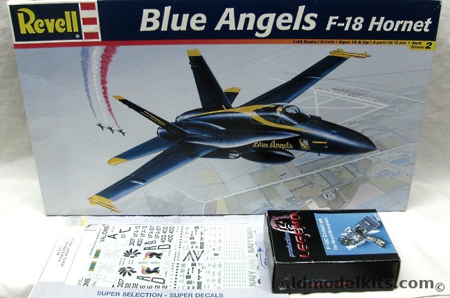Revell 1/48 F-18 Hornet - With Legend Resin Cockpit and Super Scale Decals, 85-5820 plastic model kit